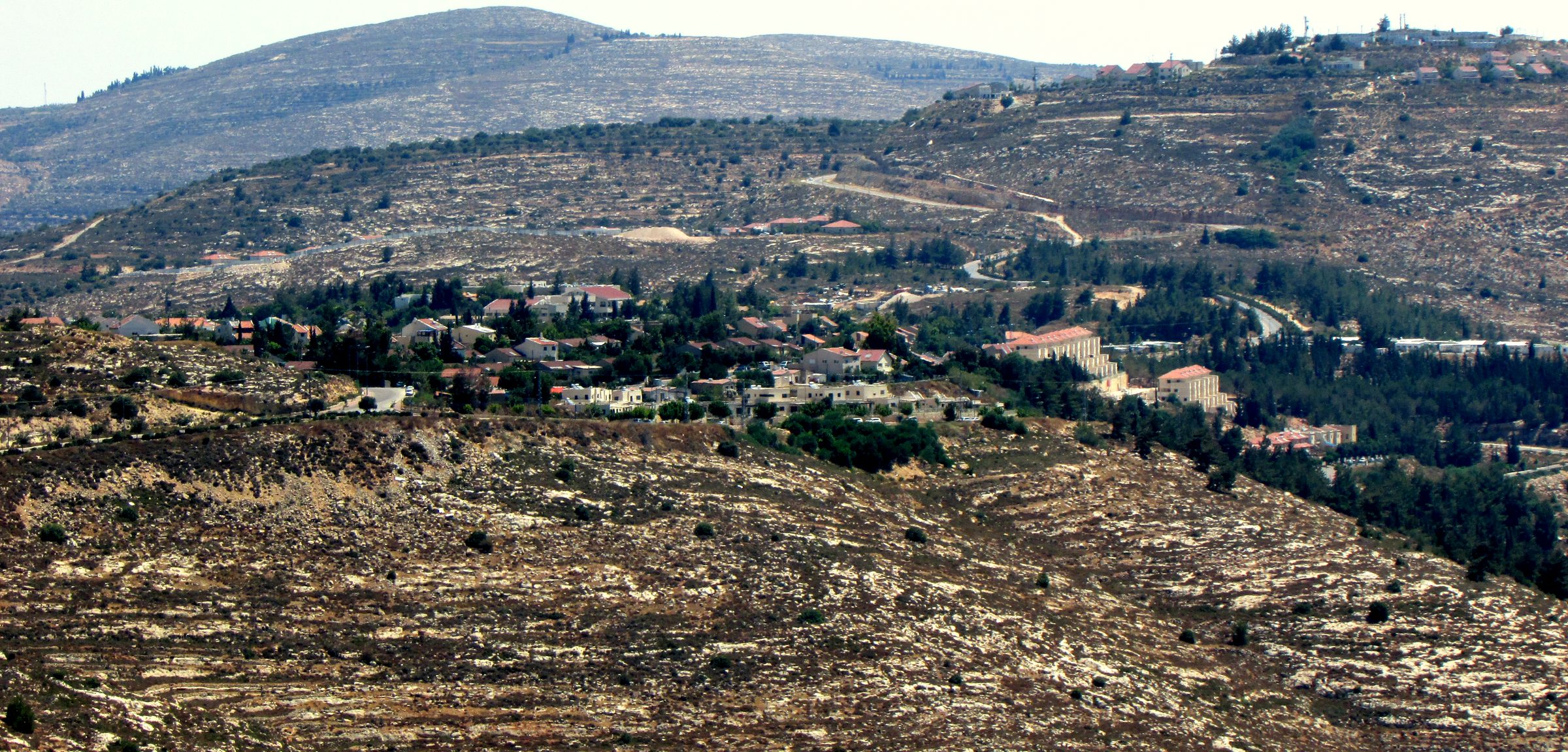 Homes among the terraced hills of Binyamin, near Eli. Photo: עדירל, Wikimedia Commons, CC BY-SA 4.0